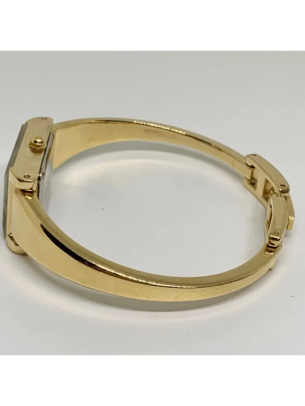 Anne Klein Diamond gold tone women watch 16mm rectangular quartz 6.5” running